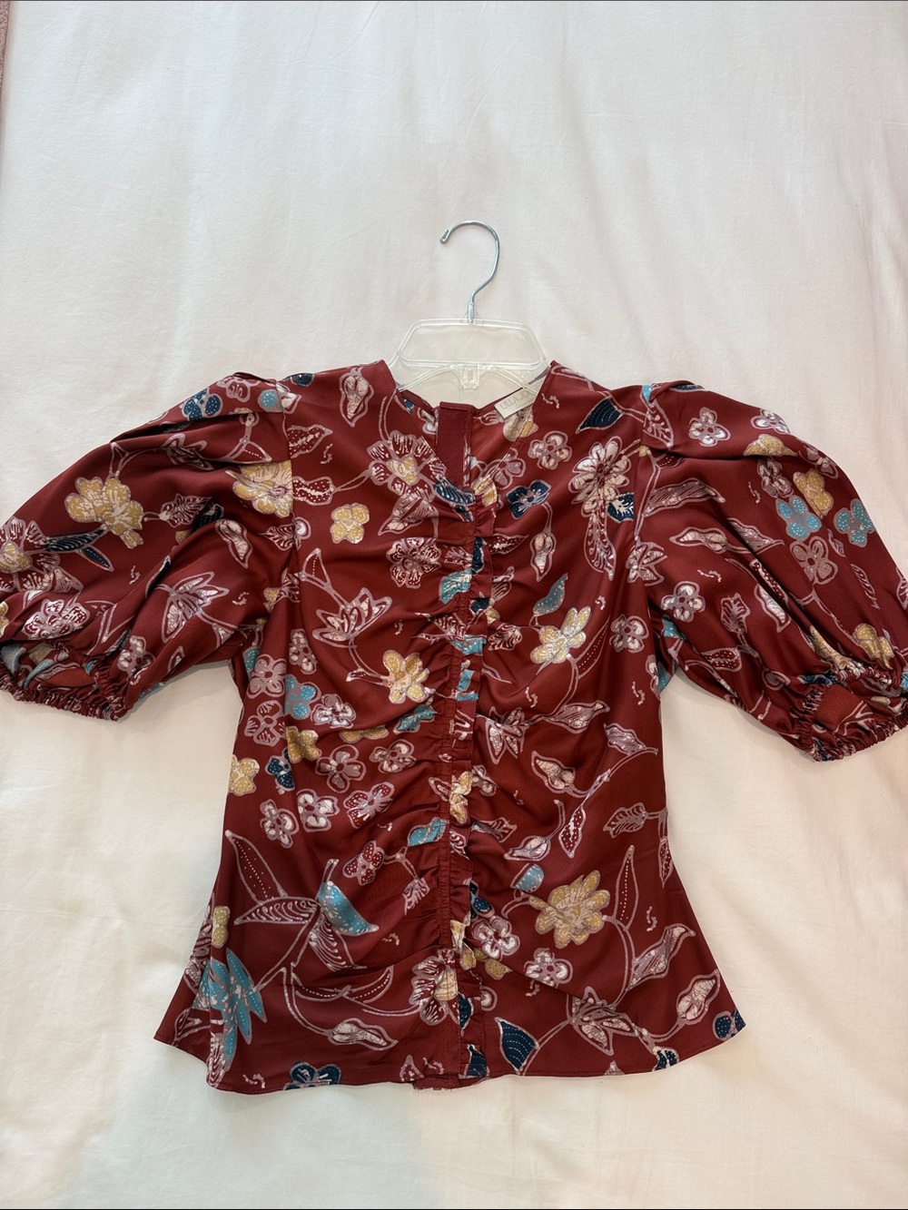 Ulla Johnson silk puff sleeve top